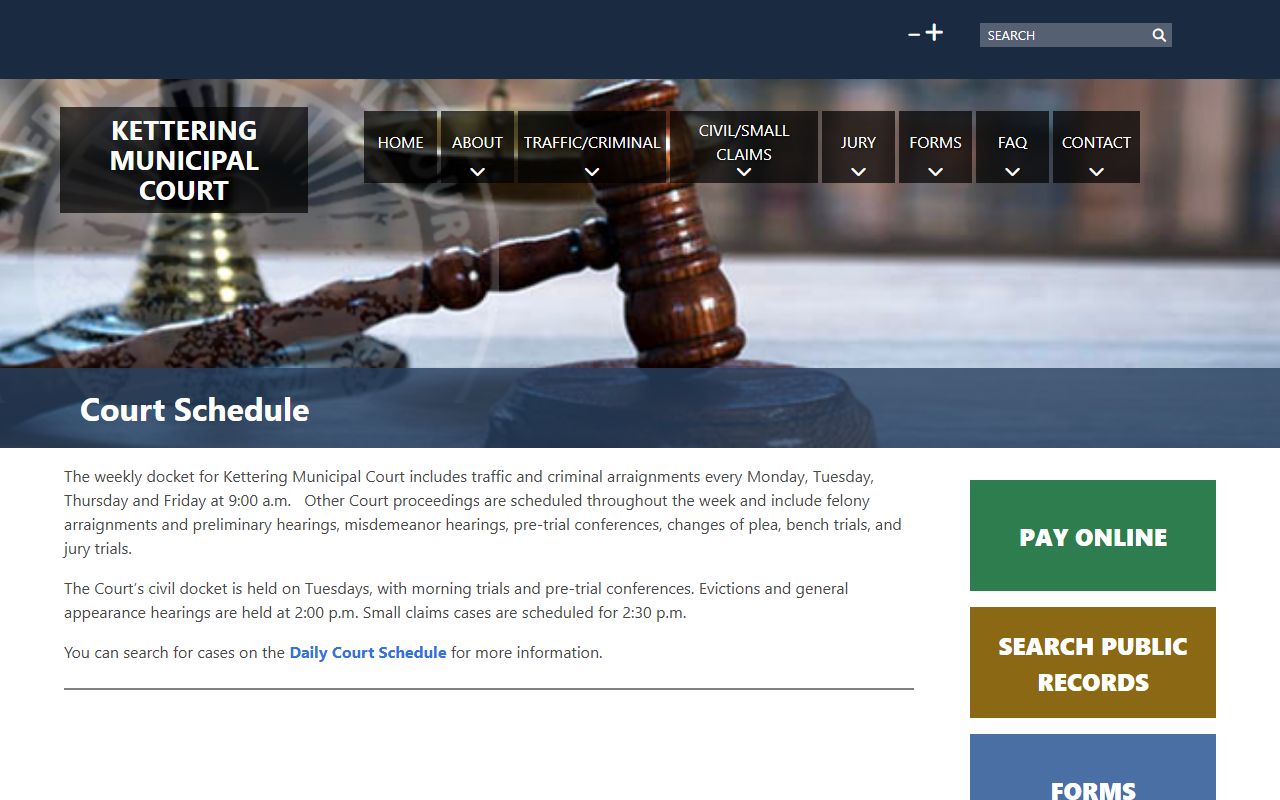Kettering Family Court Records - Kettering Court Schedule