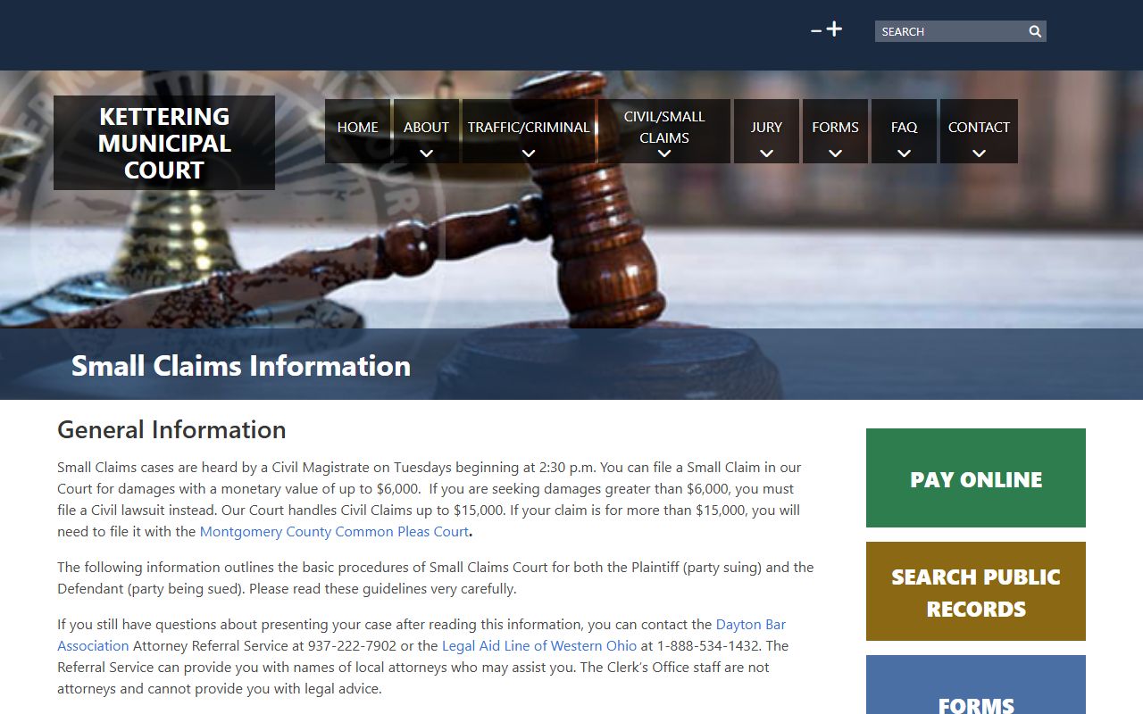 Kettering Family Court Records - Kettering Small Claims Guide