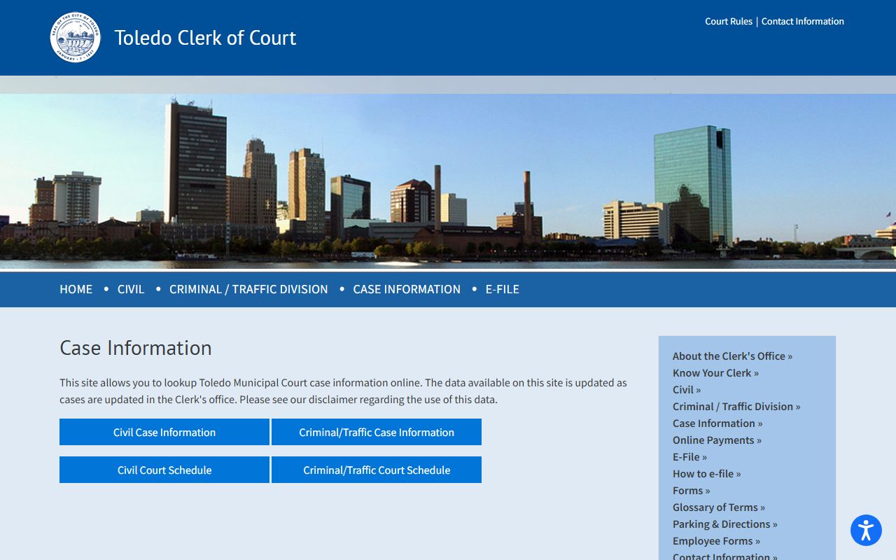 Toledo Family Court Records - Toledo Municipal Court Clerk Case Information