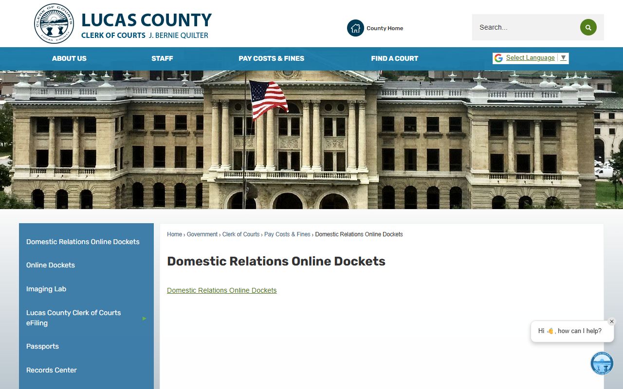 Toledo Family Court Records - Lucas County Clerk of Courts Dockets Online