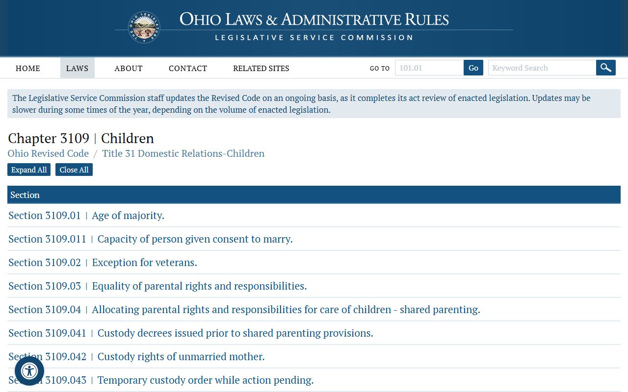 Ohio Family Court Records - Ohio Revised Code Children