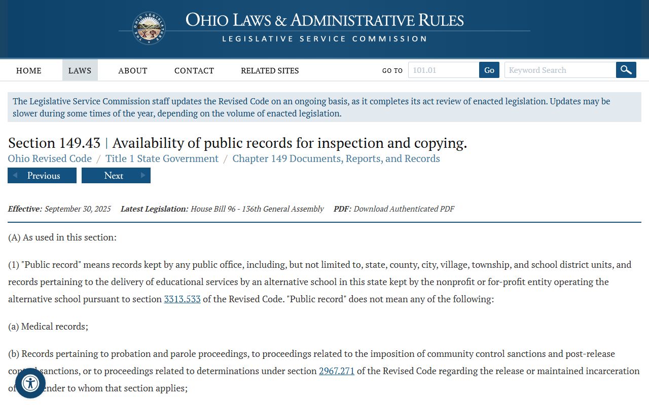 Ohio Family Court Records - Ohio Public Records Act